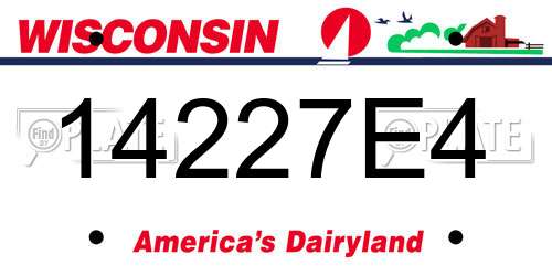 14227E4 Wisconsin License Plate