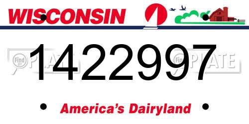 1422997 Wisconsin License Plate