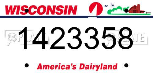 1423358 Wisconsin License Plate