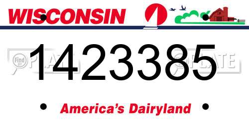 1423385 Wisconsin License Plate