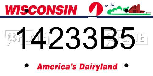 14233B5 Wisconsin License Plate