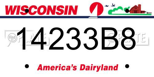 14233B8 Wisconsin License Plate
