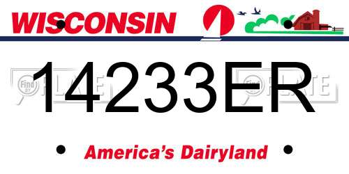 14233ER Wisconsin License Plate