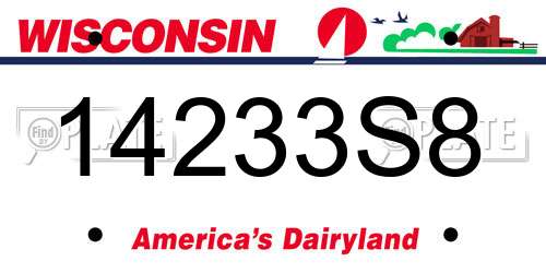 14233S8 Wisconsin License Plate
