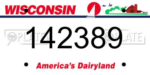 142389 Wisconsin License Plate