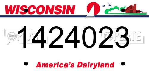 1424023 Wisconsin License Plate