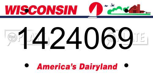 1424069 Wisconsin License Plate