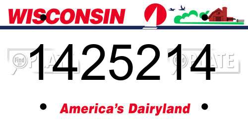 1425214 Wisconsin License Plate