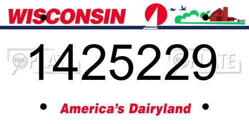 1425229 Wisconsin License Plate