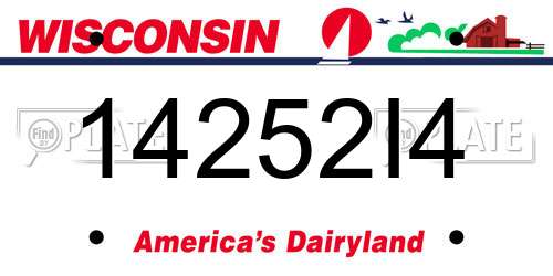 14252I4 Wisconsin License Plate