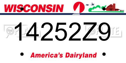 14252Z9 Wisconsin License Plate