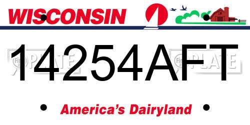 14254AFT Wisconsin License Plate