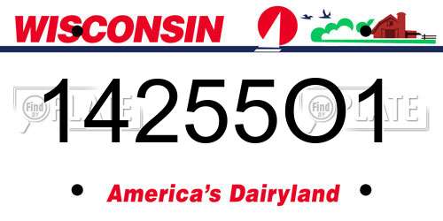 14255O1 Wisconsin License Plate