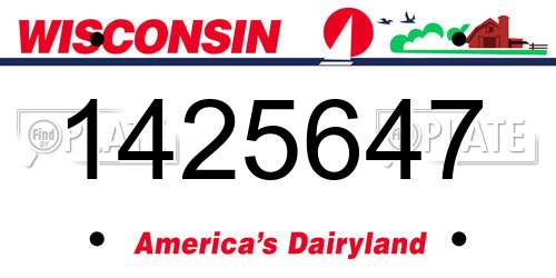 1425647 Wisconsin License Plate