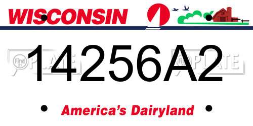 14256A2 Wisconsin License Plate