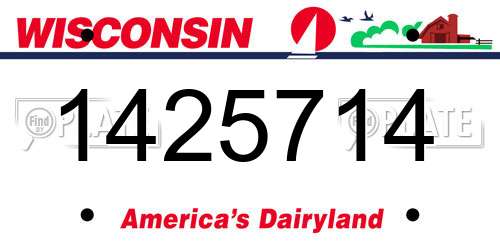 1425714 Wisconsin License Plate