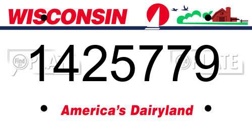 1425779 Wisconsin License Plate