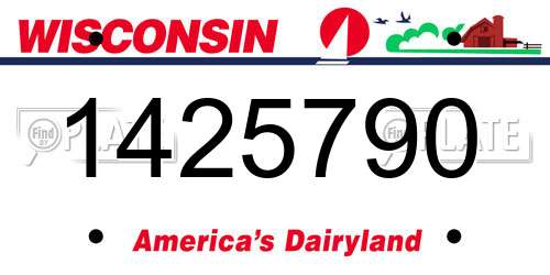 1425790 Wisconsin License Plate
