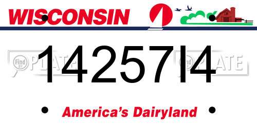14257I4 Wisconsin License Plate
