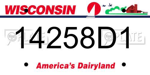 14258D1 Wisconsin License Plate