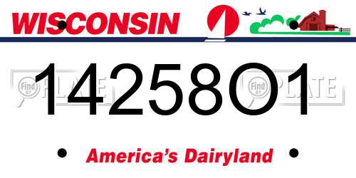 14258O1 Wisconsin License Plate