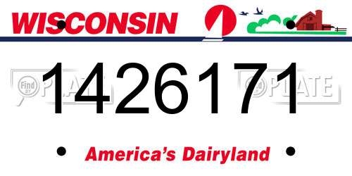1426171 Wisconsin License Plate