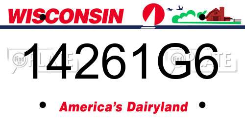 14261G6 Wisconsin License Plate