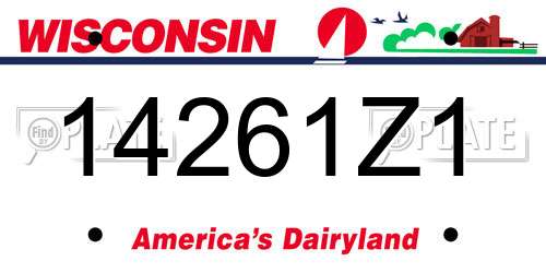 14261Z1 Wisconsin License Plate