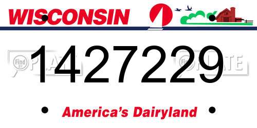1427229 Wisconsin License Plate