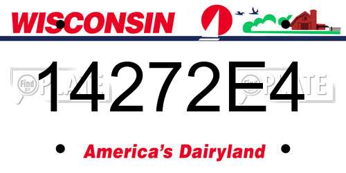 14272E4 Wisconsin License Plate