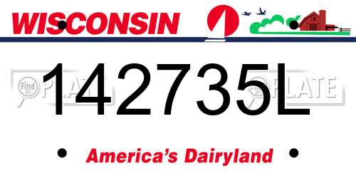 142735L Wisconsin License Plate