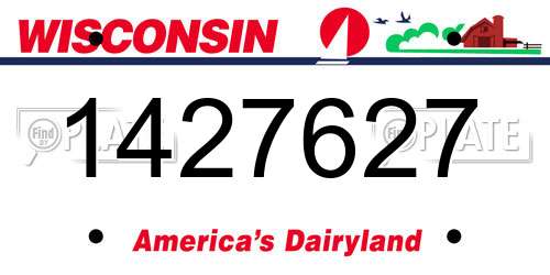 1427627 Wisconsin License Plate