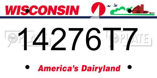 14276T7 Wisconsin License Plate
