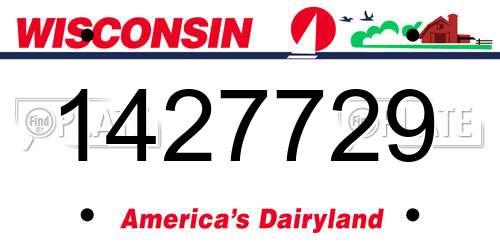 1427729 Wisconsin License Plate