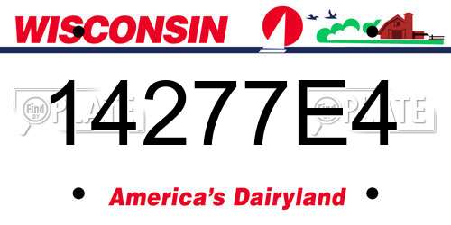 14277E4 Wisconsin License Plate