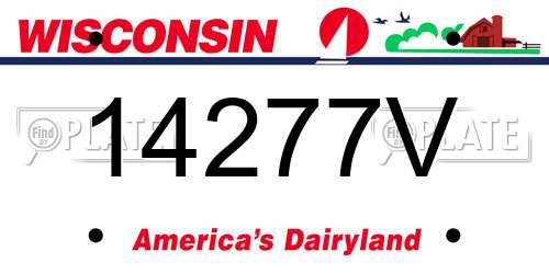 14277V Wisconsin License Plate