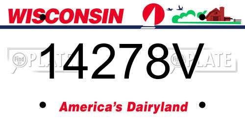 14278V Wisconsin License Plate