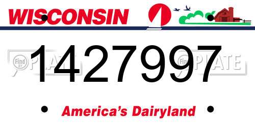 1427997 Wisconsin License Plate
