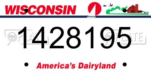 1428195 Wisconsin License Plate