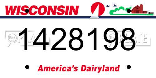 1428198 Wisconsin License Plate