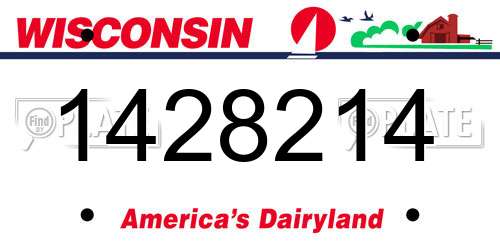 1428214 Wisconsin License Plate