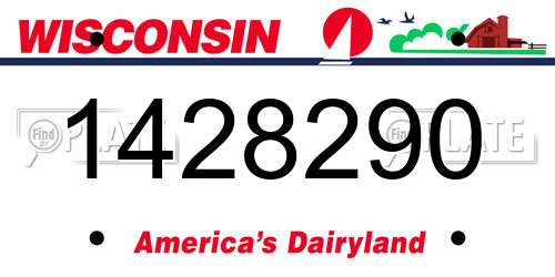 1428290 Wisconsin License Plate