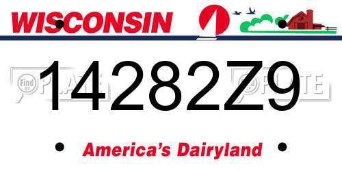 14282Z9 Wisconsin License Plate