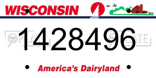 1428496 Wisconsin License Plate