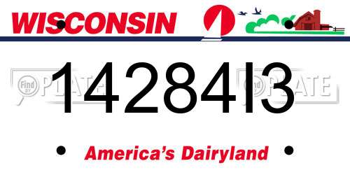 14284I3 Wisconsin License Plate