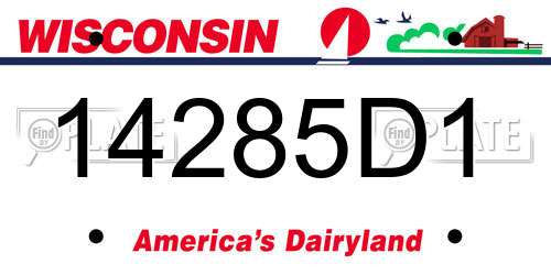 14285D1 Wisconsin License Plate
