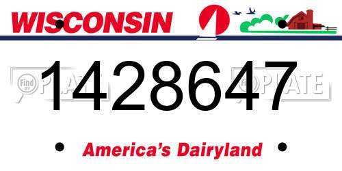 1428647 Wisconsin License Plate
