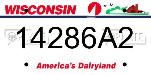 14286A2 Wisconsin License Plate