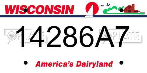 14286A7 Wisconsin License Plate