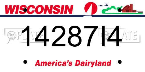 14287I4 Wisconsin License Plate